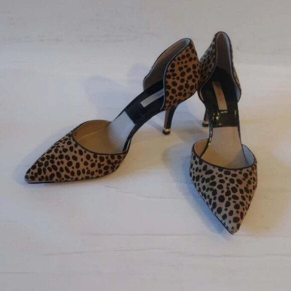 *Womens Michael Kors Tan Black Pony Hair Pointy Heels 39.5 US/9.5 - Picture 1 of 10